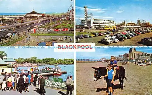 R580786 Blackpool Eselfahrt am Central Beach Bootfahren Lake Stanley Park Fotogr