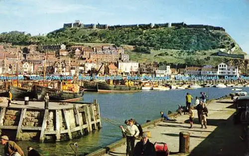 R580791 Scarborough The Castle and Inner Harbour D H Greaves 1966