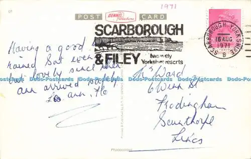 R580793 Scarborough Blick vom Leuchtturm E T W Dennis Photocolour 1971