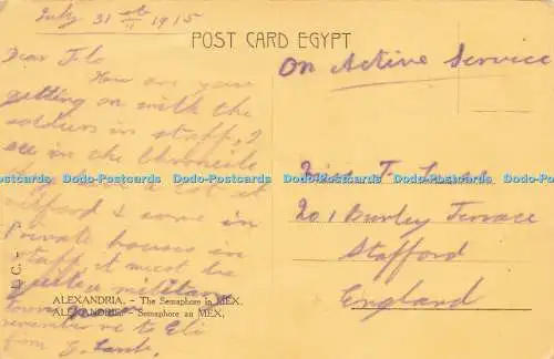 R584709 Alexandria The Semaphore in Mex L C 1915