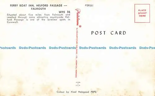 R578656 Falmouth Helford Passage Ferry Boat Inn Plastichrome Noel Habgood F R P