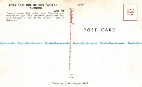 R578657 Falmouth Helford Passage Ferry Boat Inn Plastichrome Noel Habgood F R P