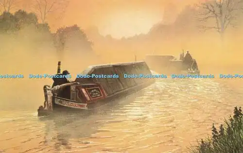 R580816 Grand Union Canal Autumn Sunrise J Salmon Aquarell