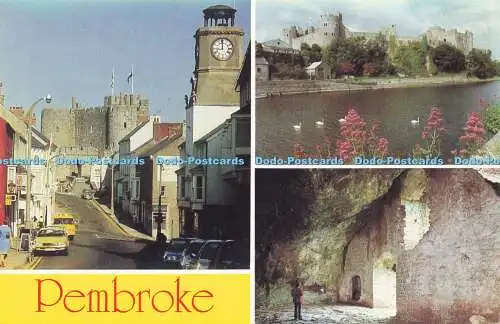 R580904 Pembroke Main Street The Castle Wogan Cavern Torbogen Werbung Multi View