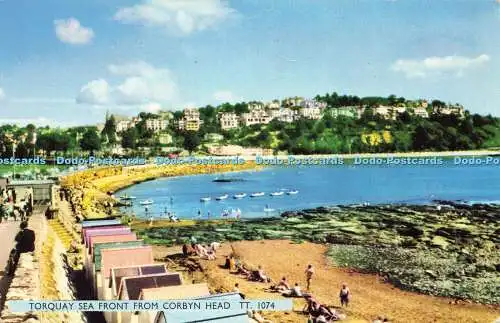 R578777 Torquay Sea Front from Corbyn Head E T W Dennis Photocolour