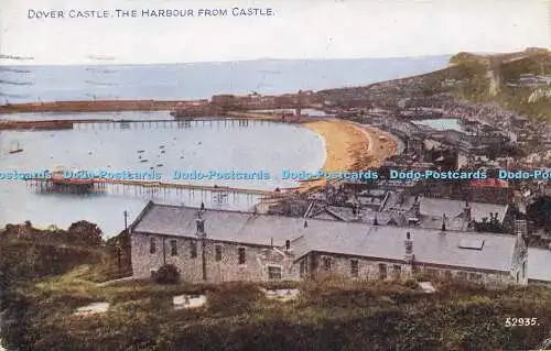 R583164 Dover Castle Der Hafen aus Castle Photochrom Celesque Serie 1927