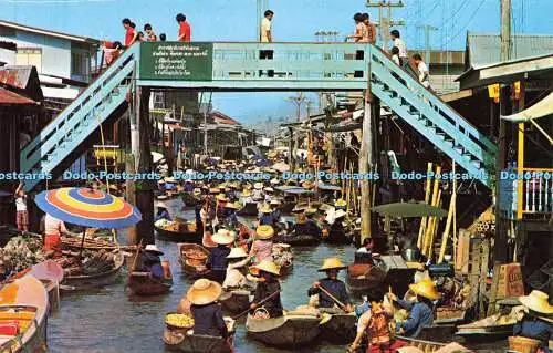 R580920 Thailand Provinz Rajburi schwimmender Markt und Holzbrückenüberquerungsdose