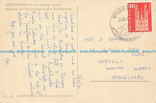 R580921 Oemaschinensee bei Kandersteg Berghaus mit Blumlisalpgruppe u Frundenhorn
