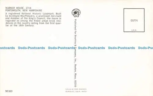 R580934 Portsmouth New Hampshire Warner House 1716 Bromley and Company Mike Robe