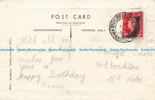 R584860 All Birthday Joys be Yours Flowers in basket W B Academy Series