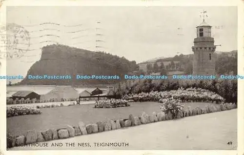 R583193 Teignmouth Lighthouse and the Ness 1952