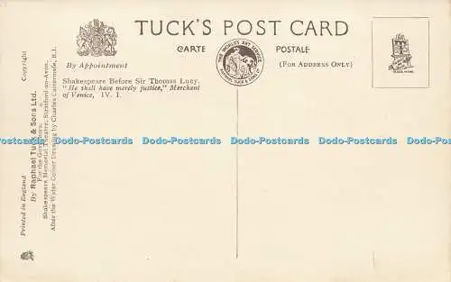 R583199 Shakespeare Before Sir Thomas Lucy Tuck Charles Cattermole R I