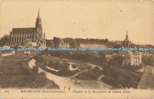 R584870 Bon Secours Seine Inferieure L Eglise et le Monument de Jeanne d Arc Neu