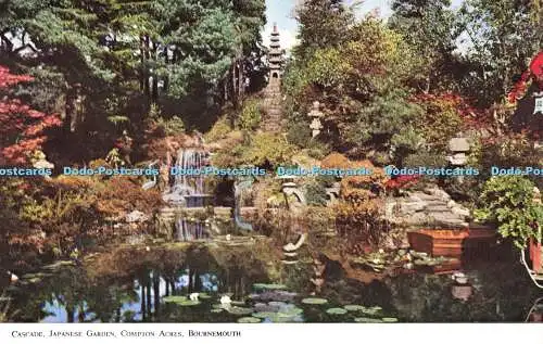 R583243 Bournemouth Compton Acres japanische Gartenkaskade Henbest Werbung J T