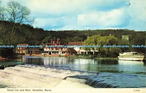 R581005 Berks Streatley Swan Inn and Weir E T W Dennis Photocolour