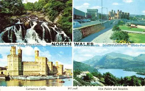 R578894 North Wales Caernarvon Castle Llyn Padarn and Snowdon Bamforth Multi Vie