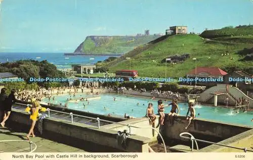 R584942 Scarborough North Bay Pool mit Castle Hill im Hintergrund E T W Dennis P