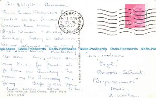 R581033 Isle of Wight East Cowers Osborne House Dixon Lotus Production 1972