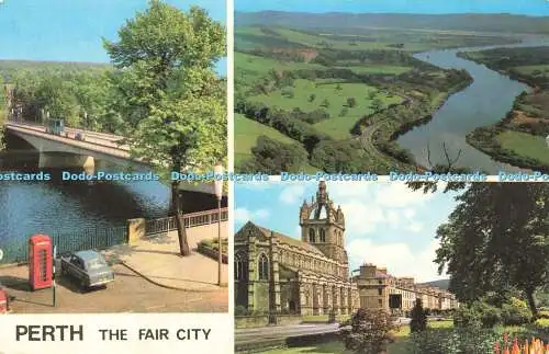 R584948 Perth The Fair City Queen Bridge The Tay Valley St Leonard Church Multi