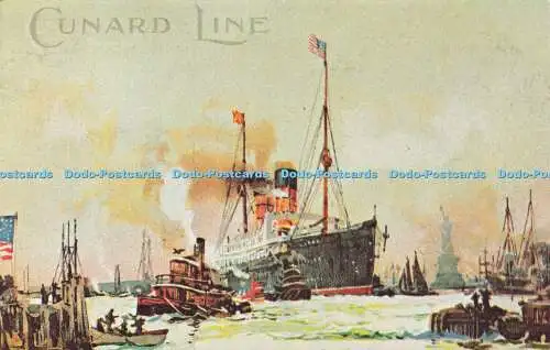 R584950 Cunard Liner nähert sich dem Ende einer Transatlantikreise auf dem North River