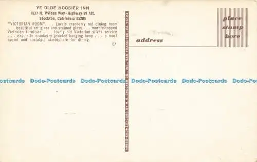 R584951 California Stockton Ye Olde Hoosier Inn Victorian Room Mirro Krome H S C