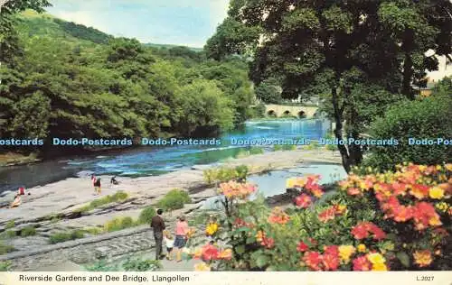 R578947 Llangollen Riverside Gardens and Dee Bridge E T W Dennis Photocolour 197