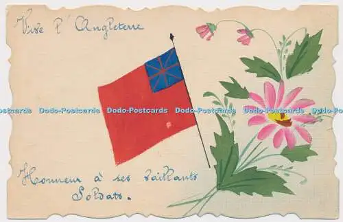 R579013 Grußkarte Blumen und Flagge Postkarte