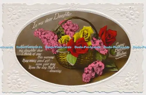 R579014 To My Dear Daughter Loving Birthday Wishes Flowers in basket RP 1931