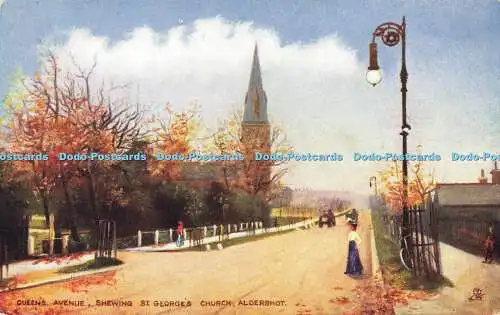 R583497 Aldershot Queen Avenue Shewing St Georges Church Tuck Oilette Postkarte 6