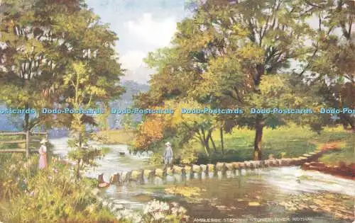 R583498 Wordsworth Country Ambleside Stepping Stones River Rothay Tuck Oilette P