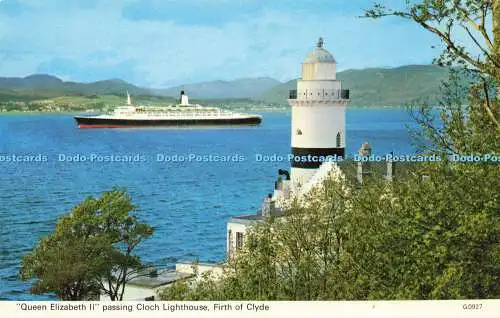 R579135 Firth of Clyde Queen Elizabeth II Passing Cloch Lighthouse E T W Dennis