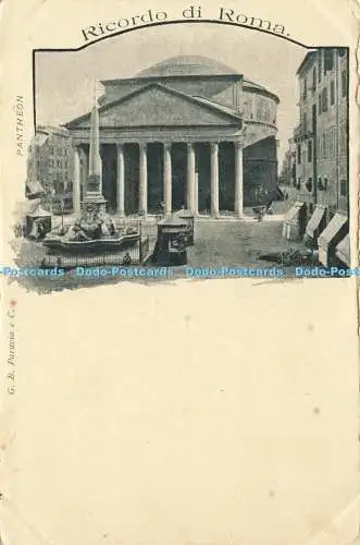 R585189 Ricordo di Roma Pantheon G B Paravia e C