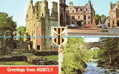 R581298 Grüße von Huntly The Castle The Square River Deveron E T W Dennis P