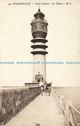 R585228 Dunkerque Jetee Ouest le Phare E C Cailteux Maison Gorlier Succrs