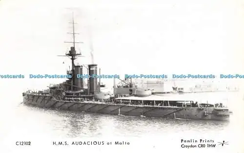 R583578 H M S Audacious at Malta Pamlin Prints C 12102