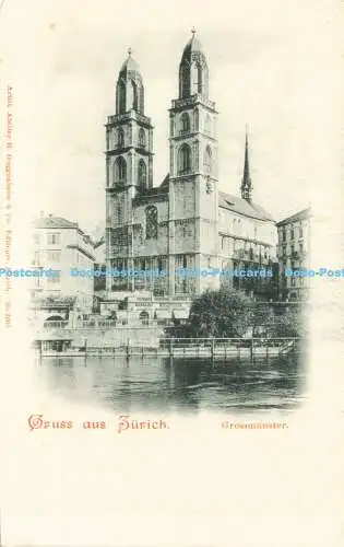 R585356 Gruss aus Zürich Grossmünster H Guggenheim Nr 2260