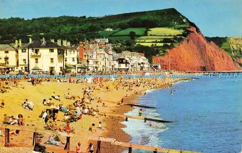 R579339 Sidmouth Salcombe Hill from Foreshore E T W Dennis Photocolour