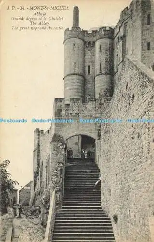 R585480 Mont St Michel Die große Treppe und das Schloss J P