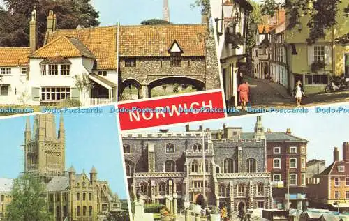 R581566 Norwich Elm Hill Old Guildhall Norwich Cathedral E T W Dennis Photocolou