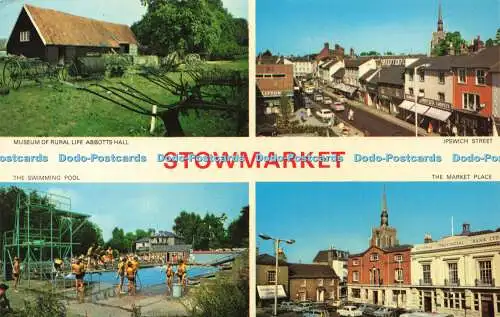 R579452 Stowmarket The Swimming Pool The Market Place W F Pawsey Ein künstlerisches Auto