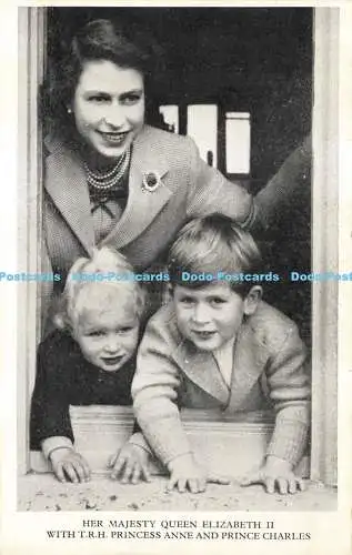 R585533 Her Majesty Queen Elizabeth II with T R G Princess Anne and Prince Charl