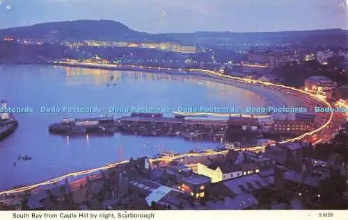 R579556 Scarborough South Bay von Castle Hill bei Nacht E T W Dennis Photocolour