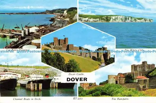 R579560 Dover Kanalboote im Dock The Ramparts Dover Castle Elgate Postkarten M