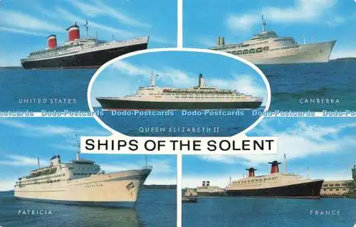 R581693 Schiffe der Solent Queen Elizabeth II Canberra USA J Salmon C