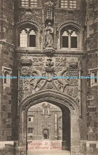 R583942 Cambridge St John College Entrance Gateway F Frith Series No 26453