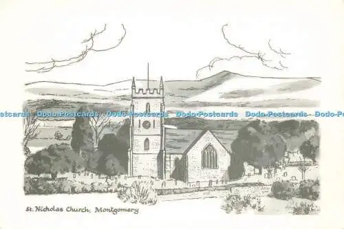 R581820 Montgomery St Nicholas Church Noel Tatt Sketchkarte