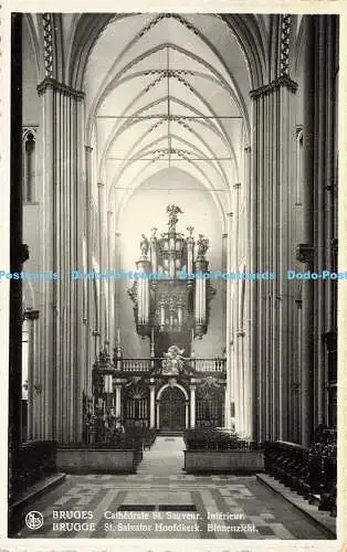 R584070 Brügge Kathedrale St Sauveur Interieur Nels Bromurite Librairie L De Rey