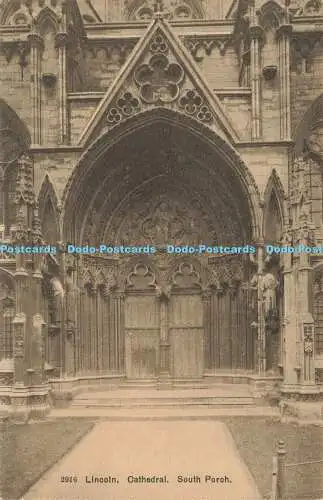 R584104 Lincoln Cathedral South Porch Photochrom S Smith