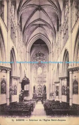 R584134 Dieppe Interieur de l Eglise Saint Jacques L H