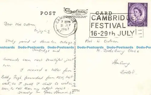R581955 Cambridge The Backs and St John College J Salmon Cameracolour 1967